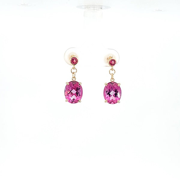 Pink Mystic Topaz Dangle Earrings