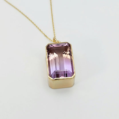 Emerald Cut Ametrine Pendant Charm