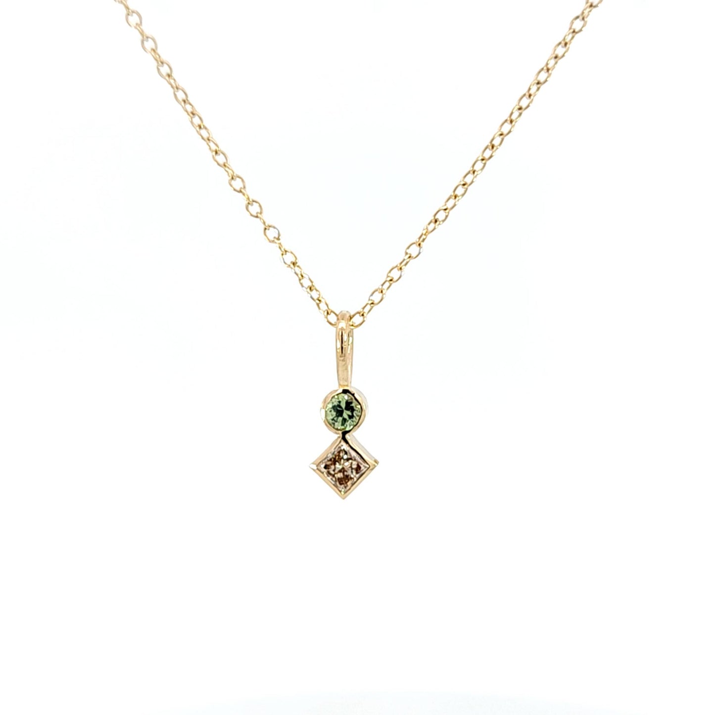 Diamond & Demantoid Garnet Pendant