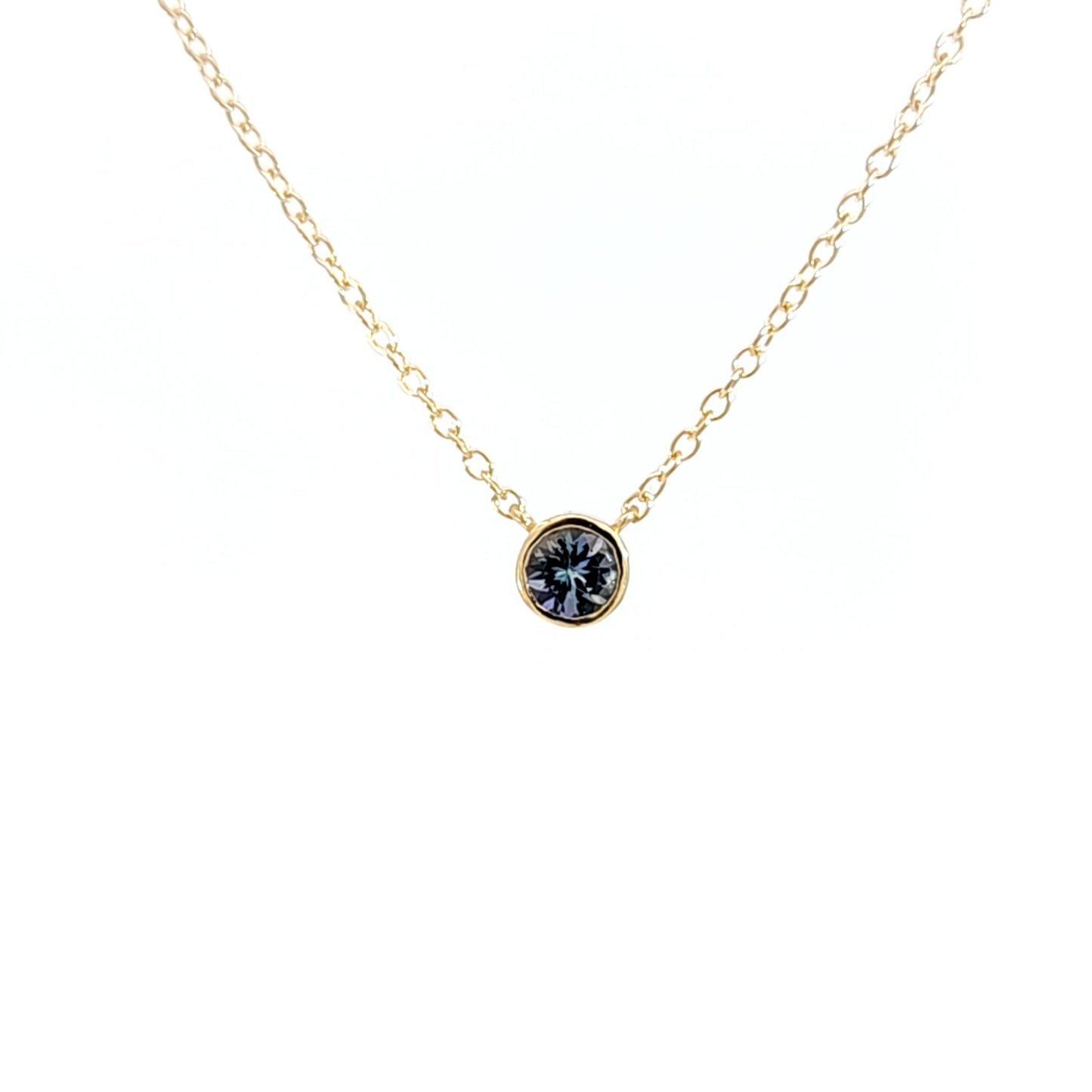 Round Tanzanite Solitaire Necklace