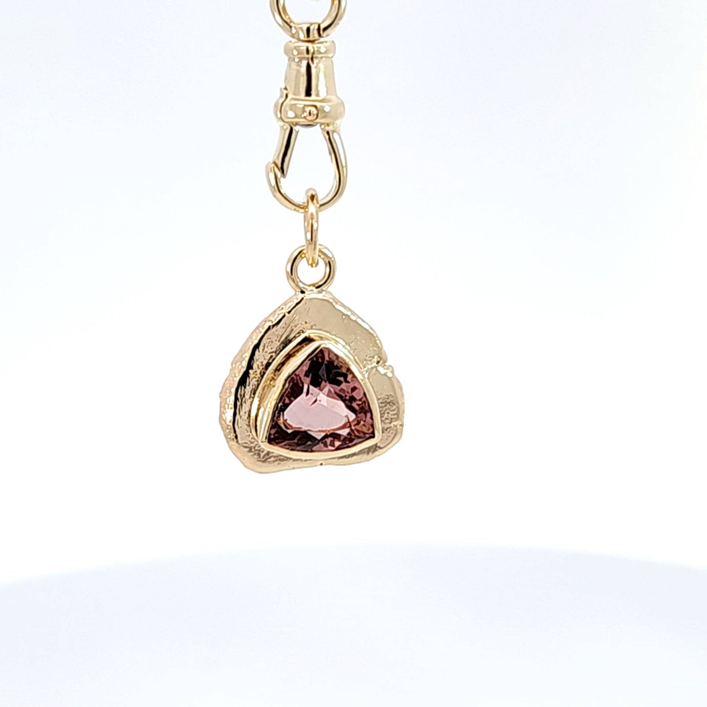 Pink Tourmaline Trillion Pendant