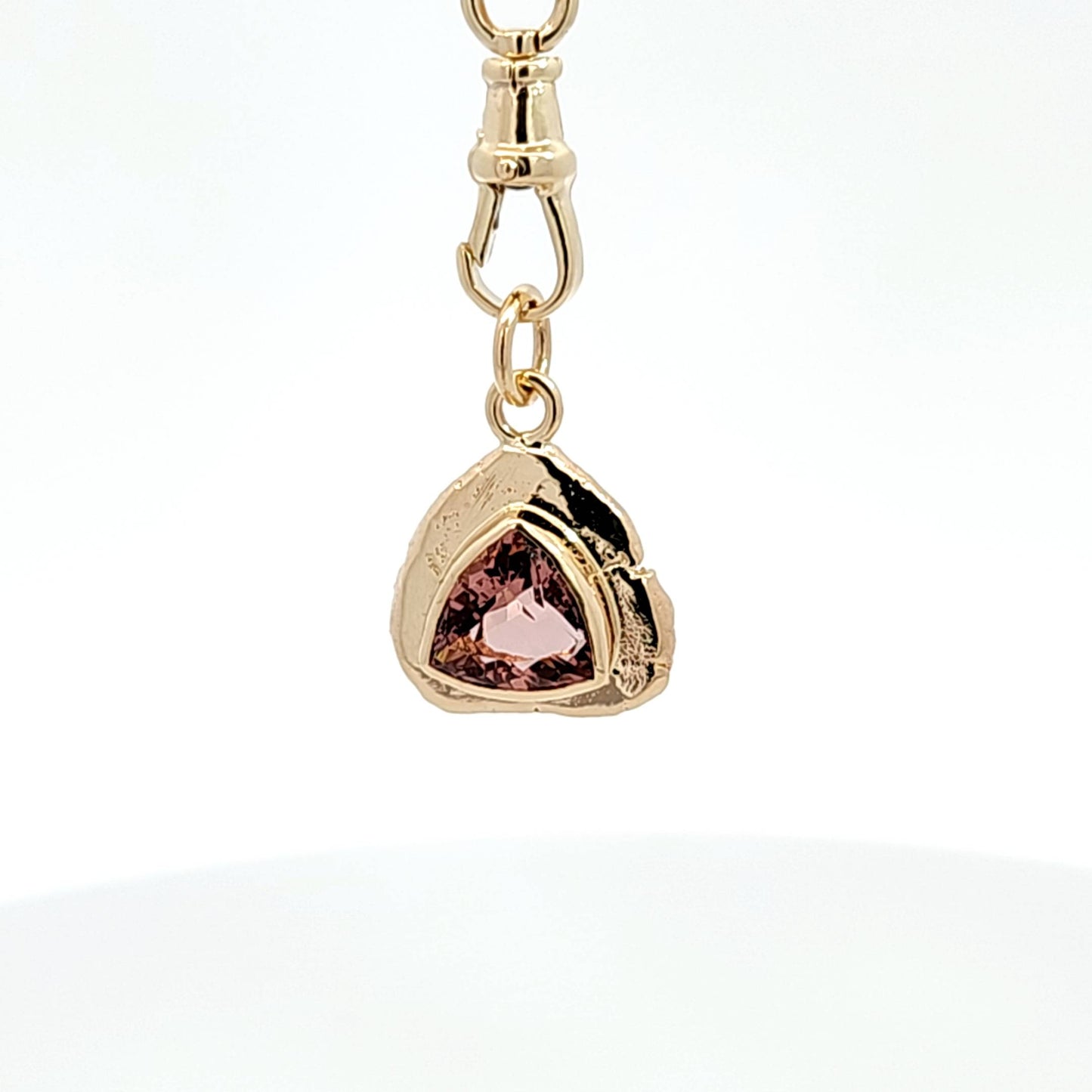 Pink Tourmaline Trillion Pendant