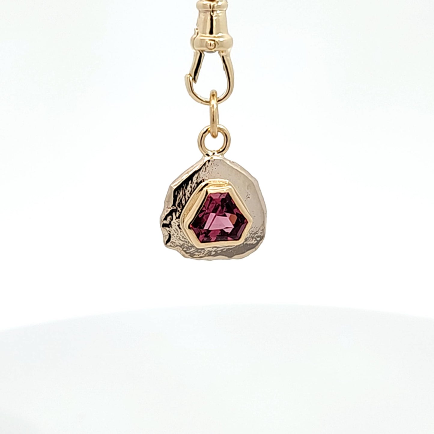 Lindi Malaya Garnet 2 Tone Triangle Pendant