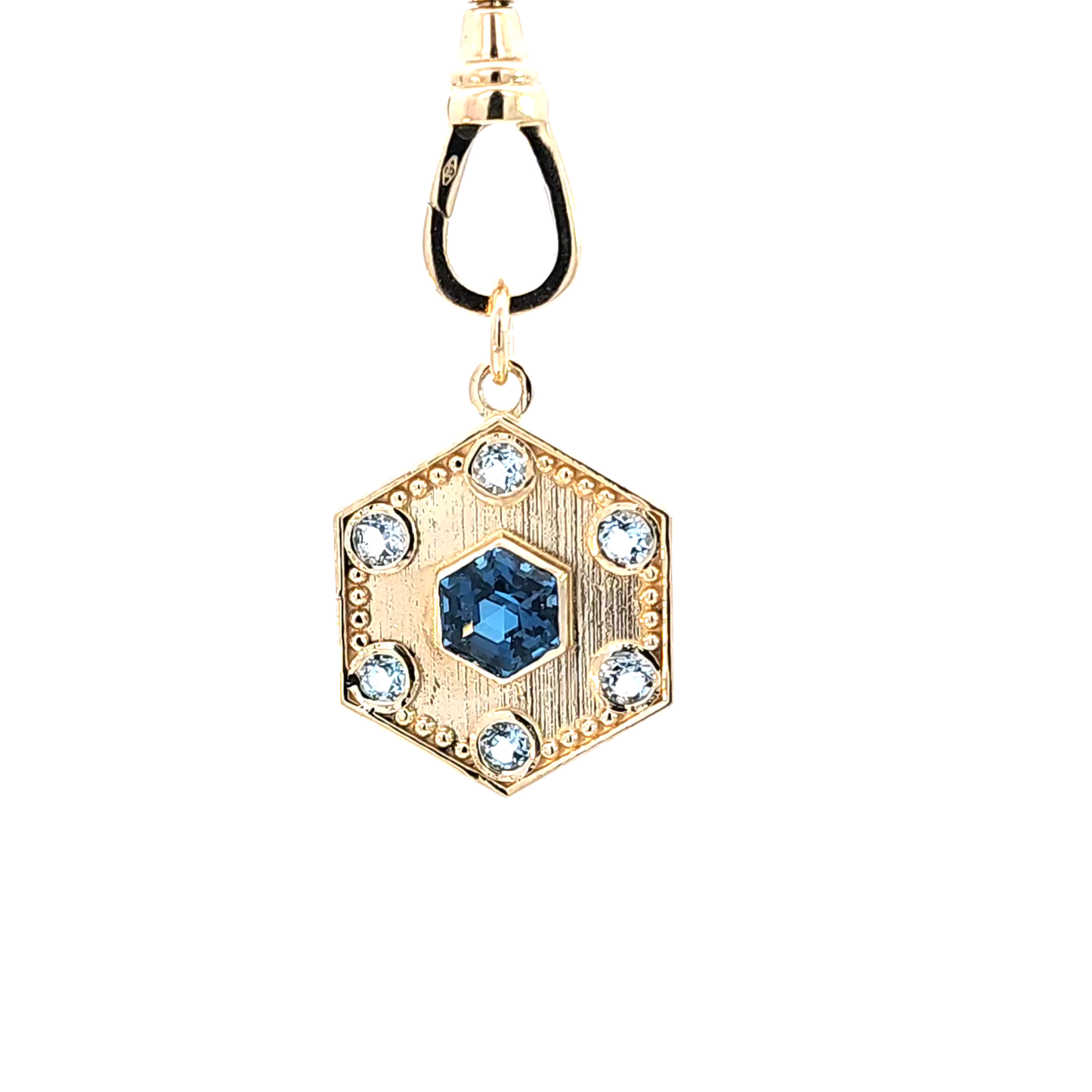 Blue Topaz Hexagon Pendant