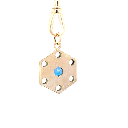 Blue Topaz Hexagon Pendant