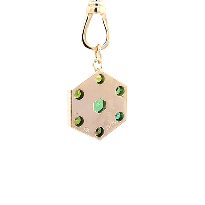 Chrome Tourmaline Hexagon Pendant