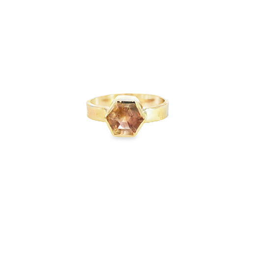 Sunstone Hexagon Ring