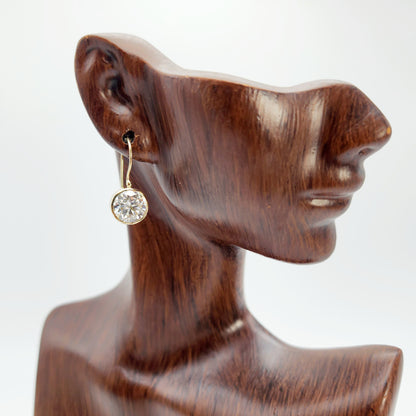 Round Moissanite Dangle Earrings