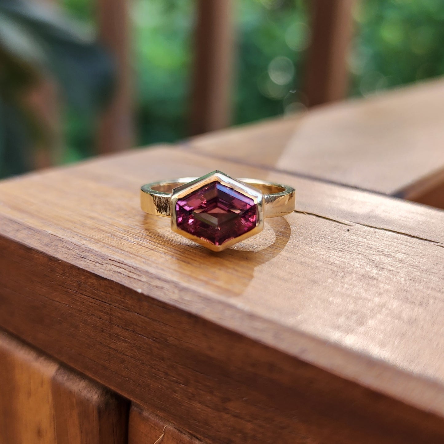 Malaya Garnet Hexagon Ring