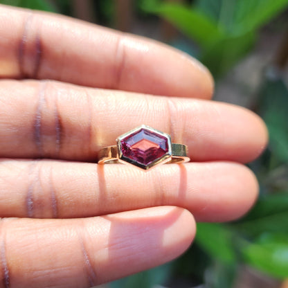 Malaya Garnet Hexagon Ring