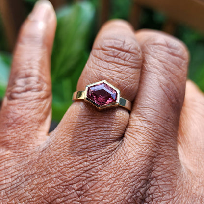 Malaya Garnet Hexagon Ring