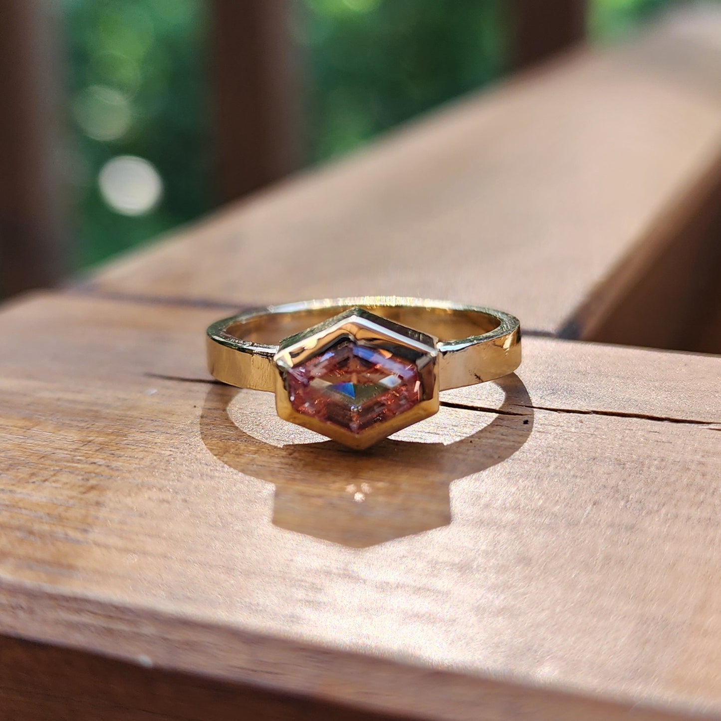 Dragon Garnet Hexagon Ring