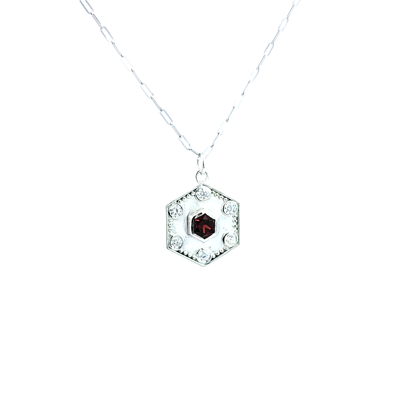 Sterling Silver Hexagon Pendant