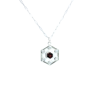 Sterling Silver Hexagon Pendant