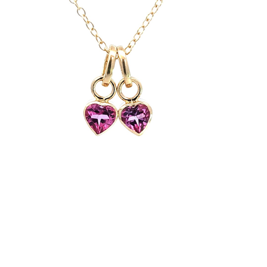 Pink Topaz Heart Charm