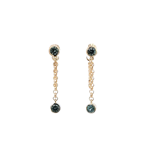 Montana Sapphires Chain Drop Earrings 2