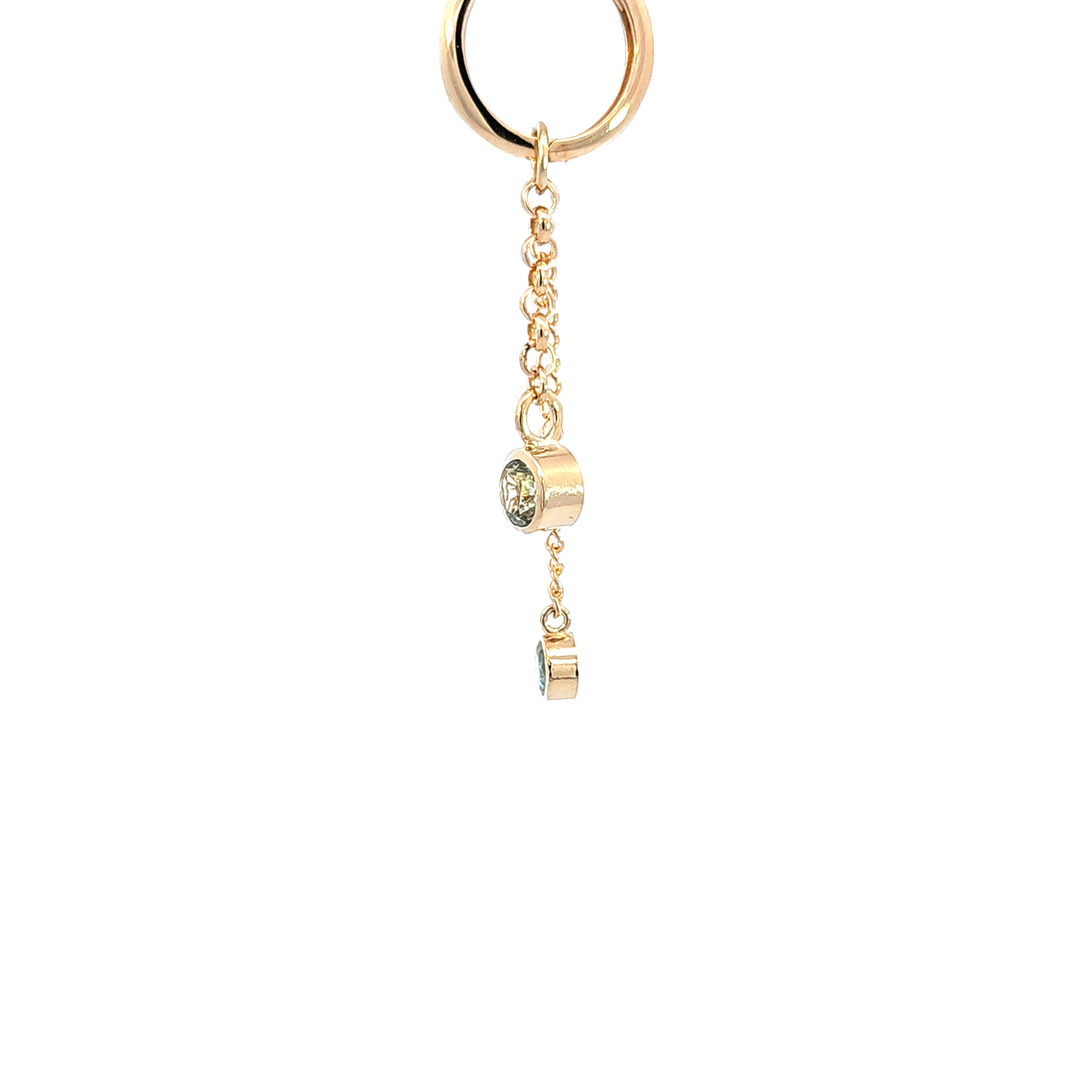 Alexandrite & Sapphire Chain Hoop Charm