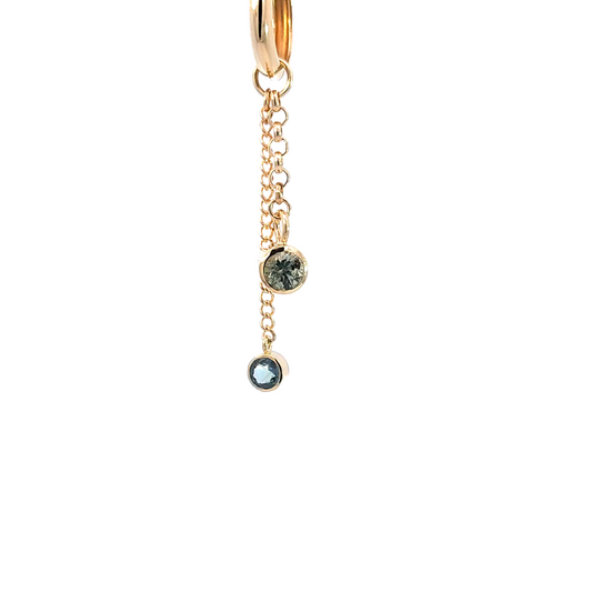 Alexandrite & Sapphire Chain Hoop Charm