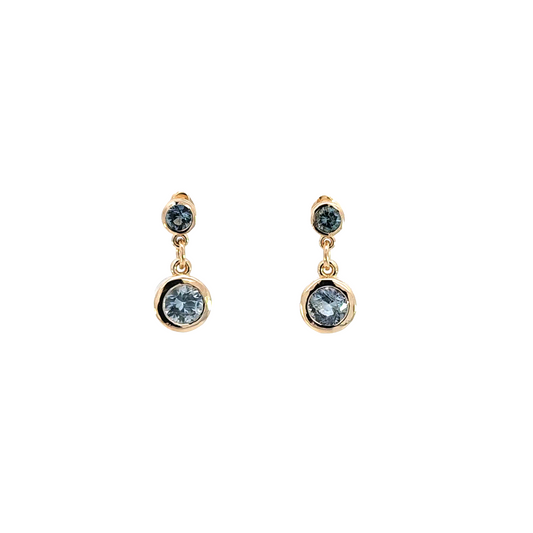 Blue Sapphires Drop Earrings