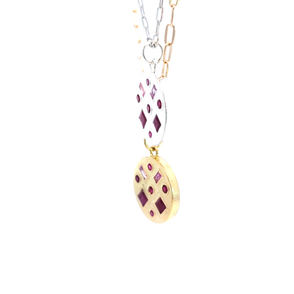 Multi Shape Gem Pendant, Sapphire & Ruby