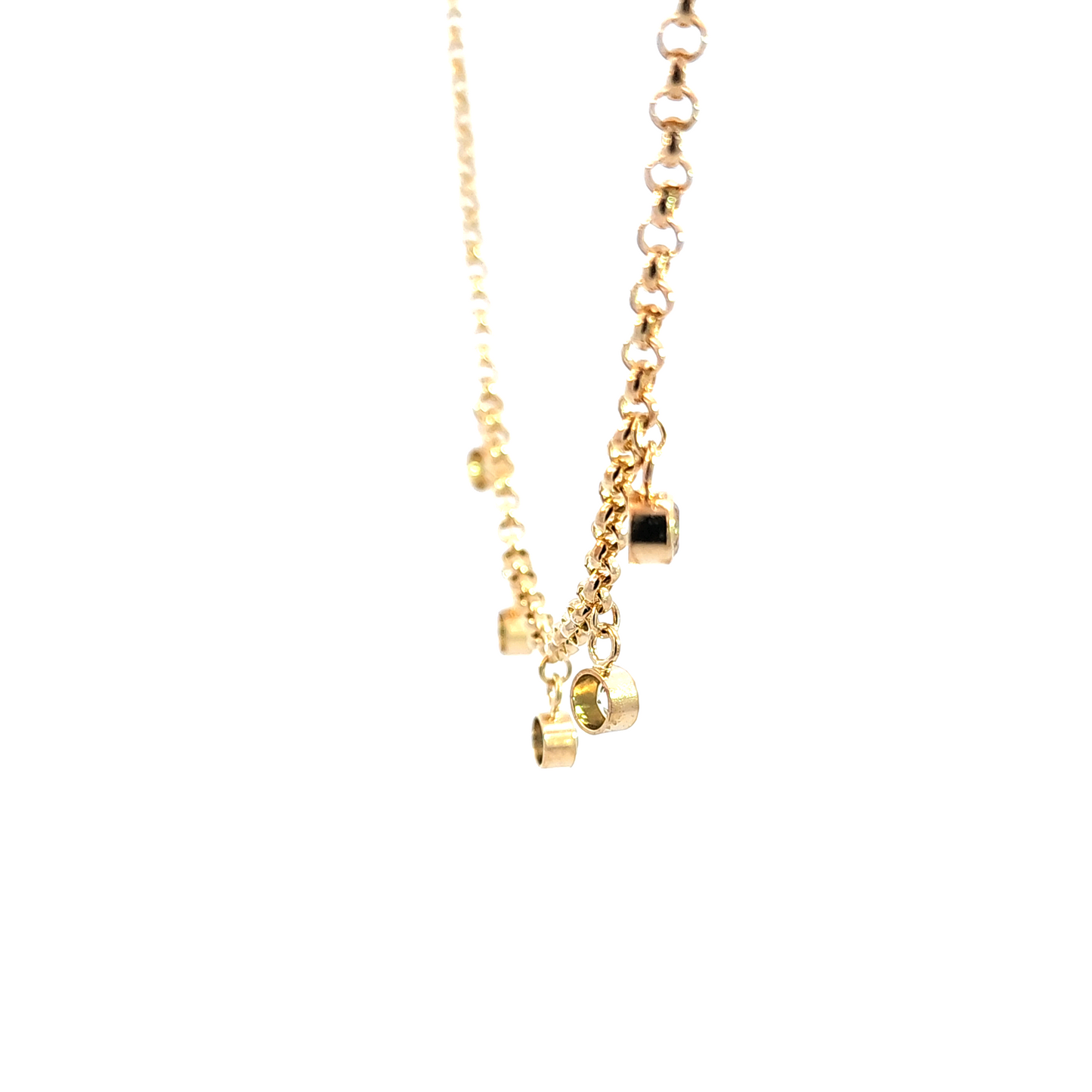 Rolo Chain Sapphire Charms Necklace