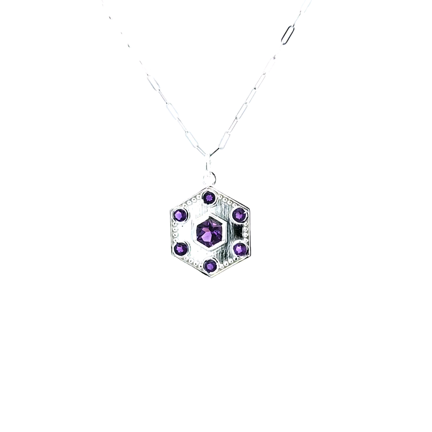 Sterling Silver Hexagon Pendant