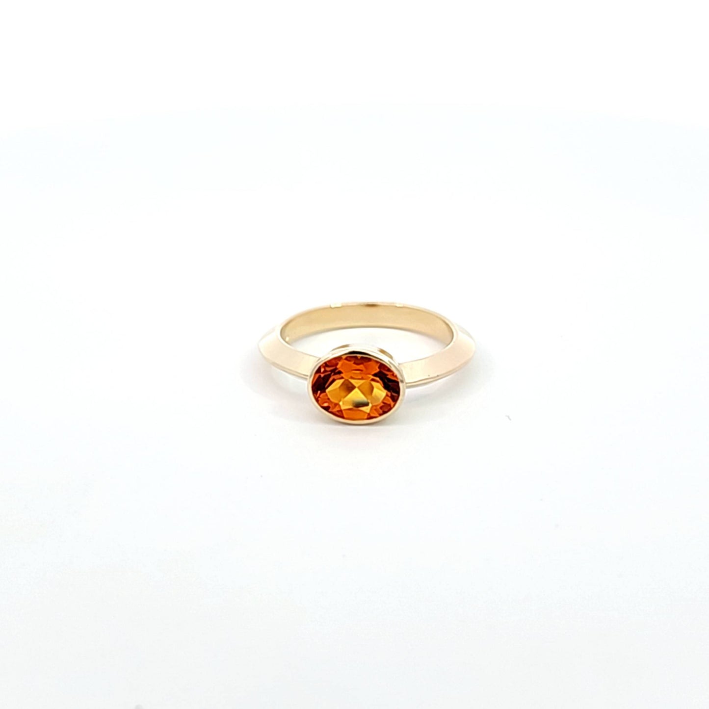 Citrine Knife Edge Ring