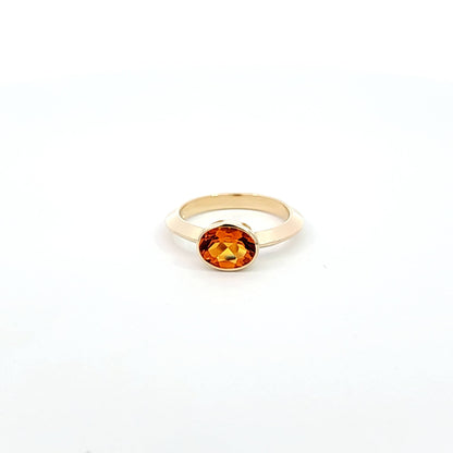 Citrine Knife Edge Ring