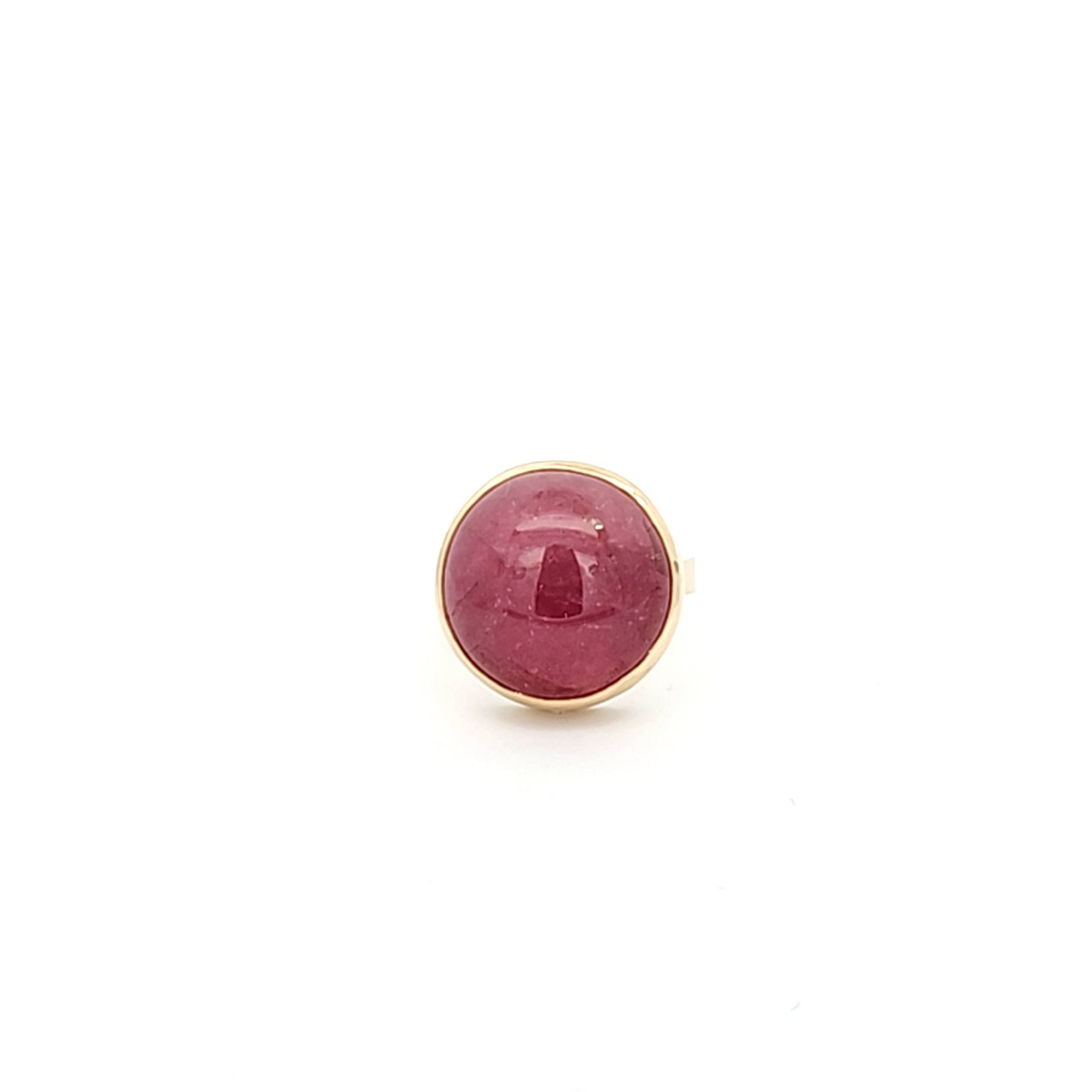 Pink Tourmaline Cabochon Ring