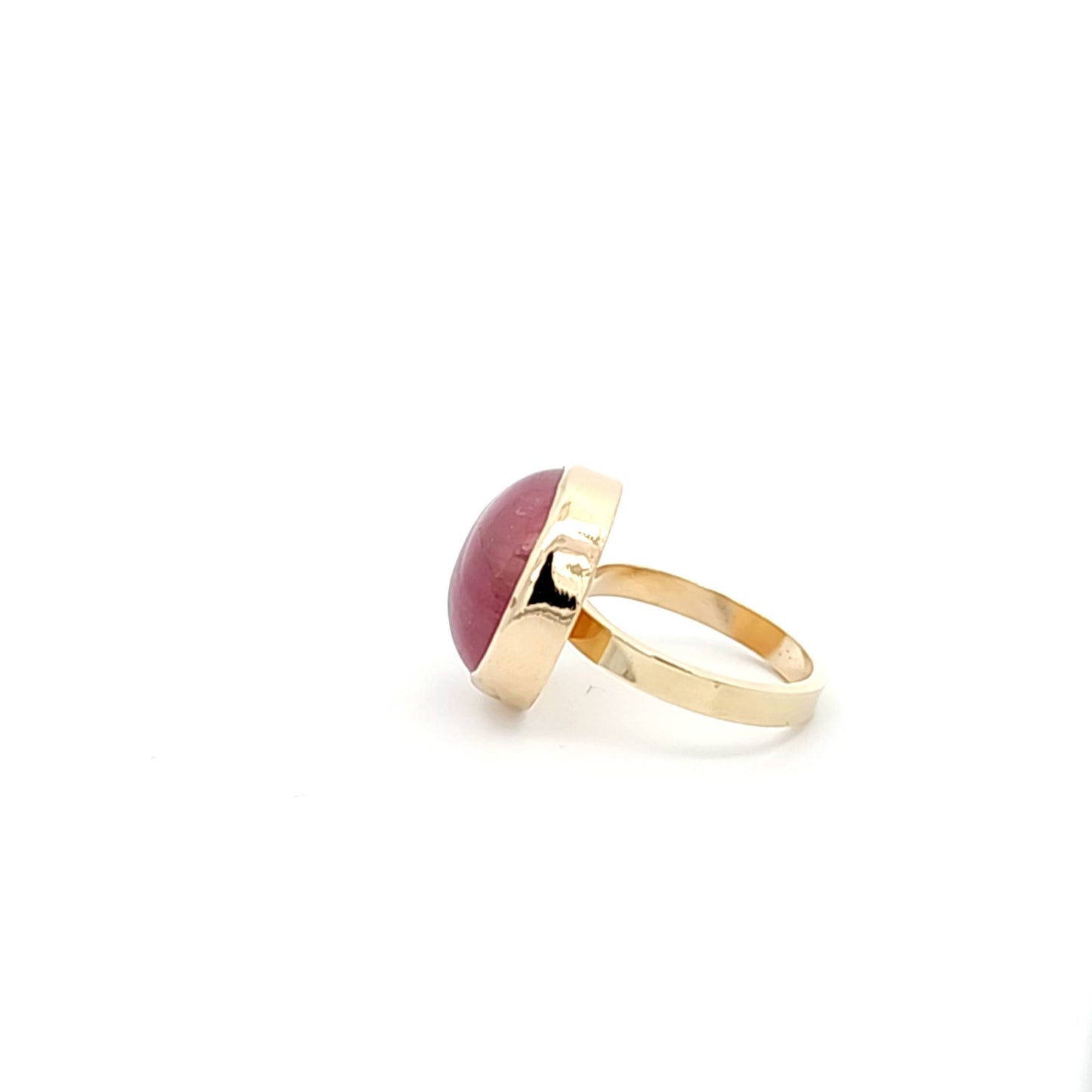 Pink Tourmaline Cabochon Ring