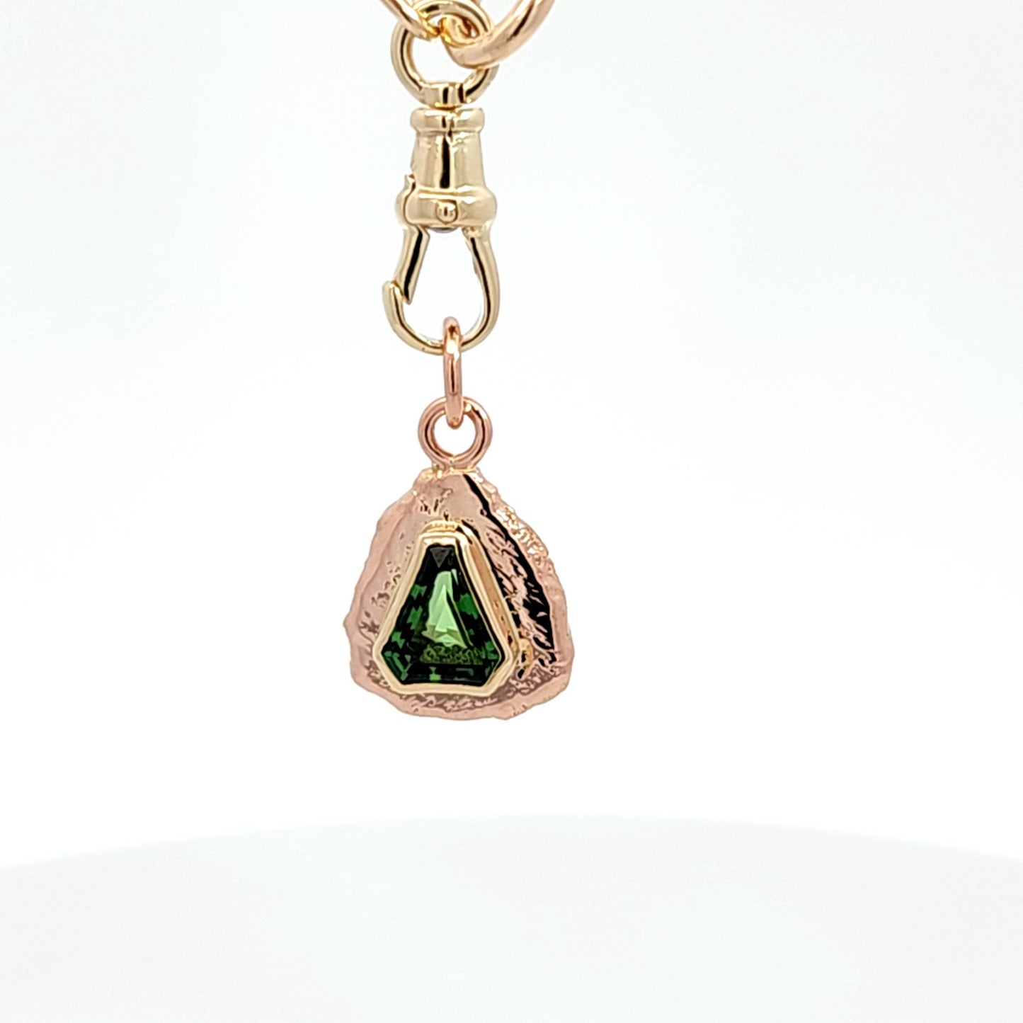 Chrome Tourmaline 2 Tone Triangle Pendant