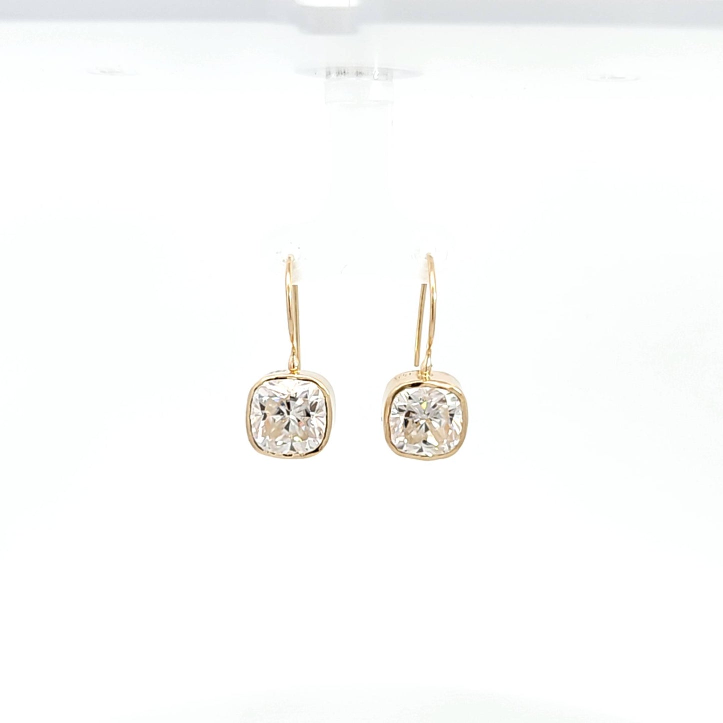 Cushion Moissanite Dangle Earrings