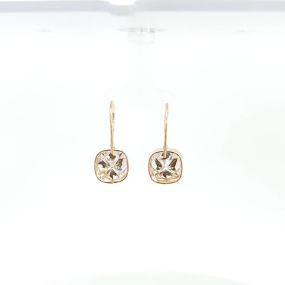 Cushion Moissanite Dangle Earrings