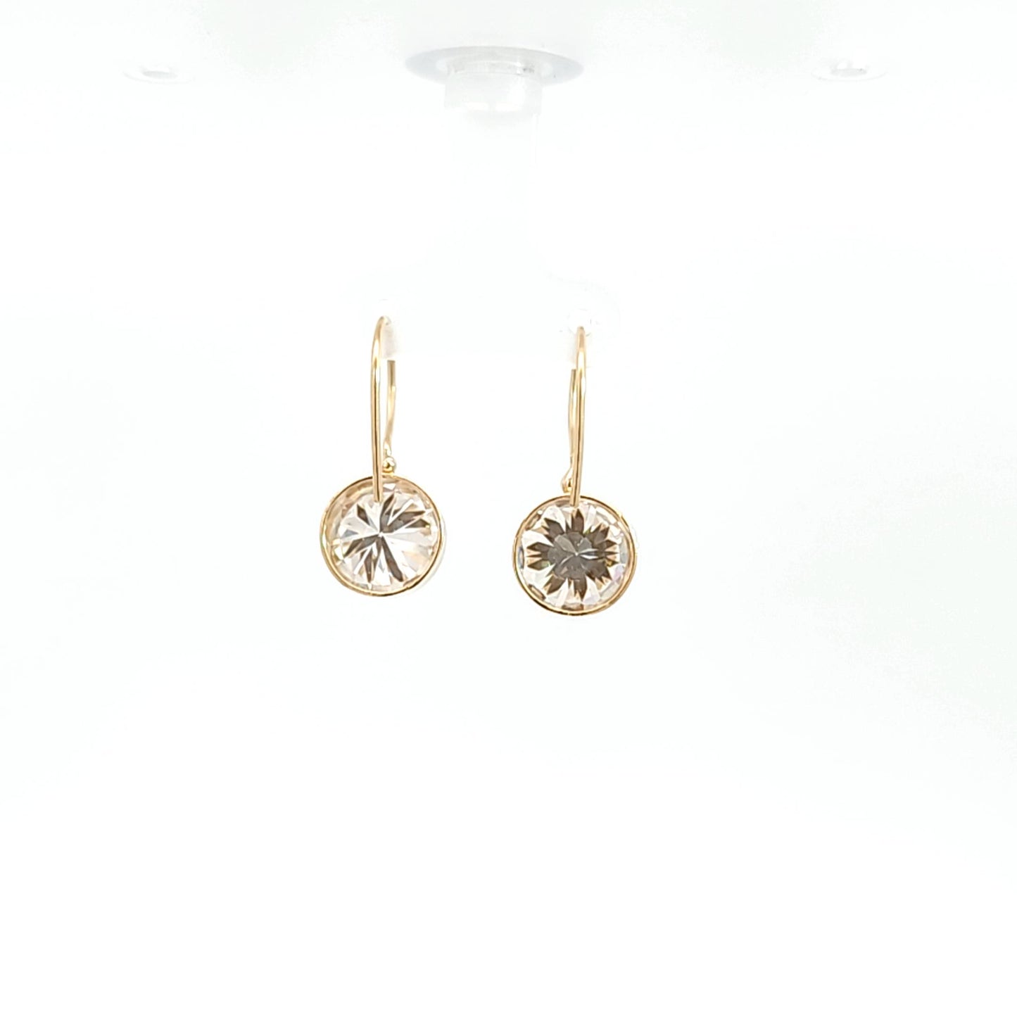 Round Moissanite Dangle Earrings