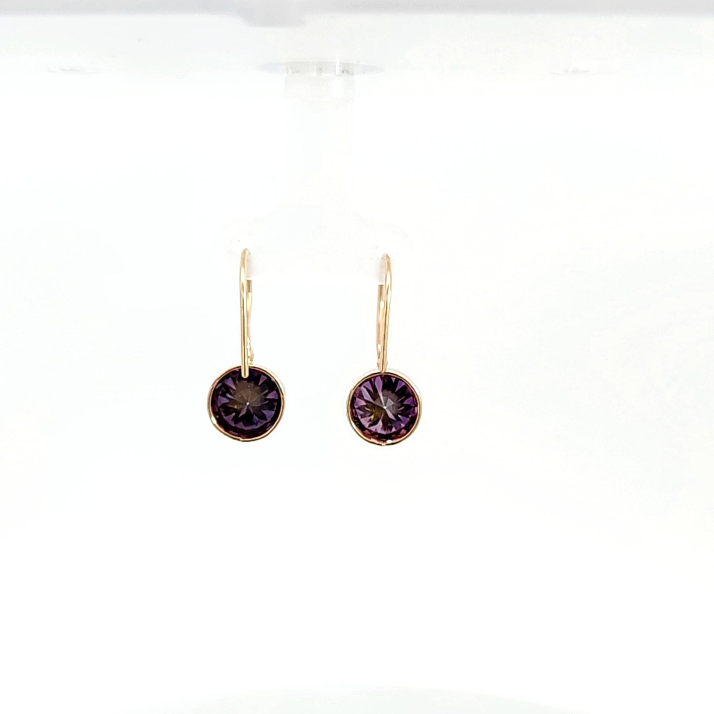 Purple Moissanite Dangle Earrings