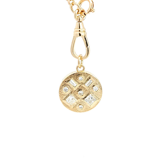 Multi Shape Gem Pendant Charm, Diamonds