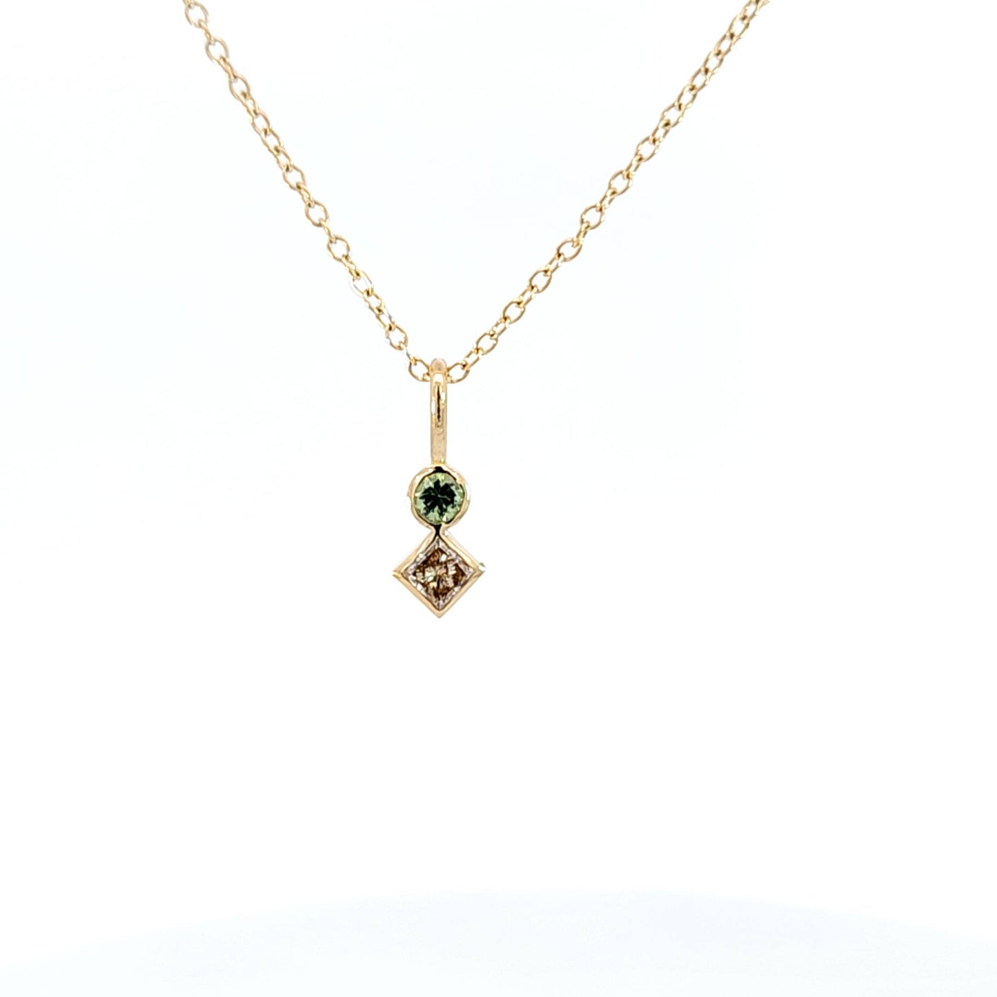 Diamond & Demantoid Garnet Pendant