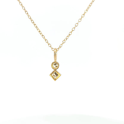 Diamond 2 Stone Pendant Necklace