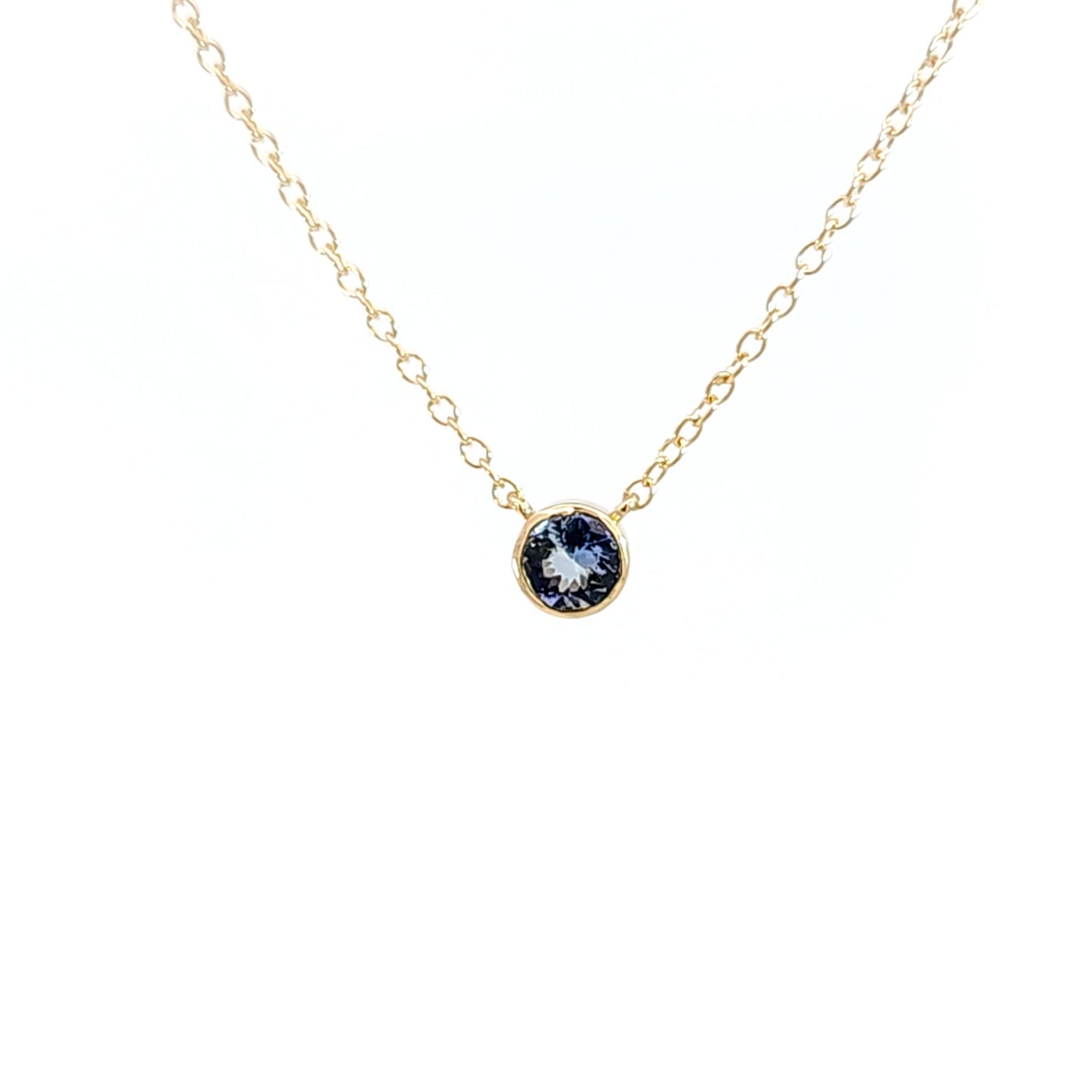 Round Tanzanite Solitaire Necklace