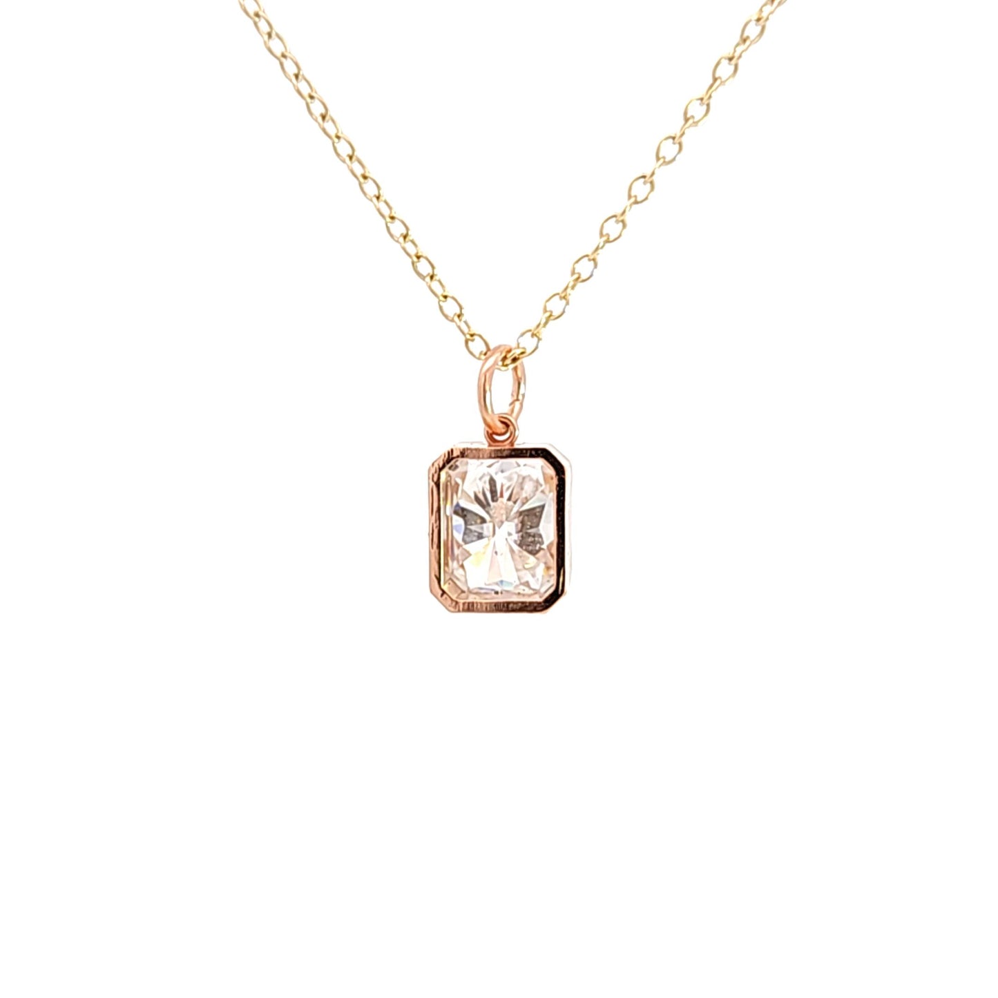 RG Bezel Set Moissanite Pendant