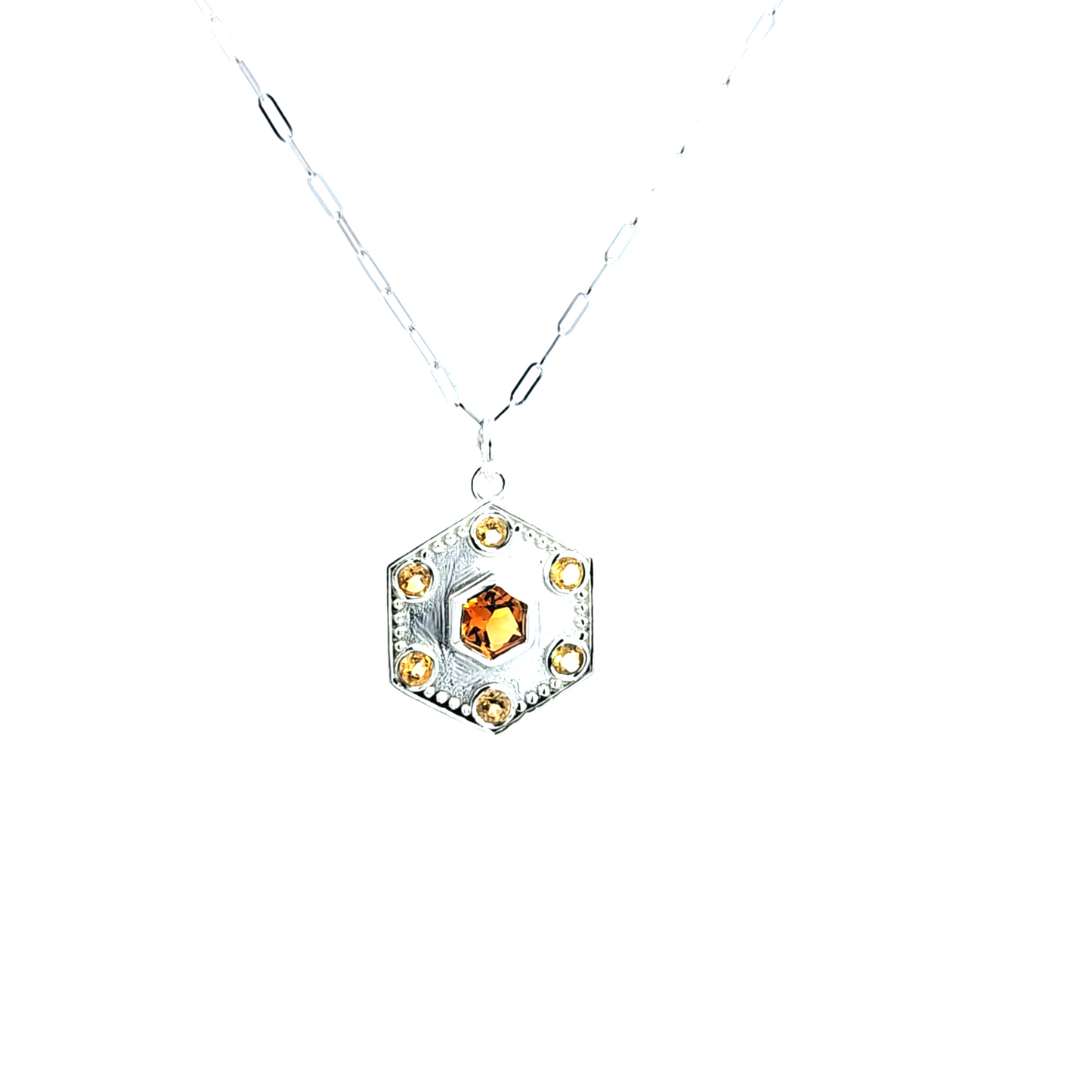 Sterling Silver Hexagon Pendant