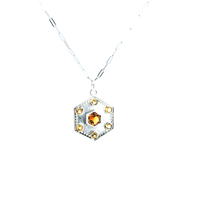 Sterling Silver Hexagon Pendant