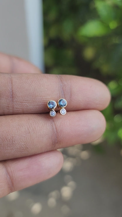 Montana Sapphires & Diamonds Stud Earrings