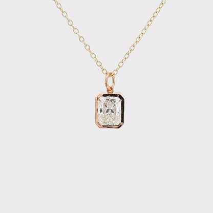 RG Bezel Set Moissanite Pendant