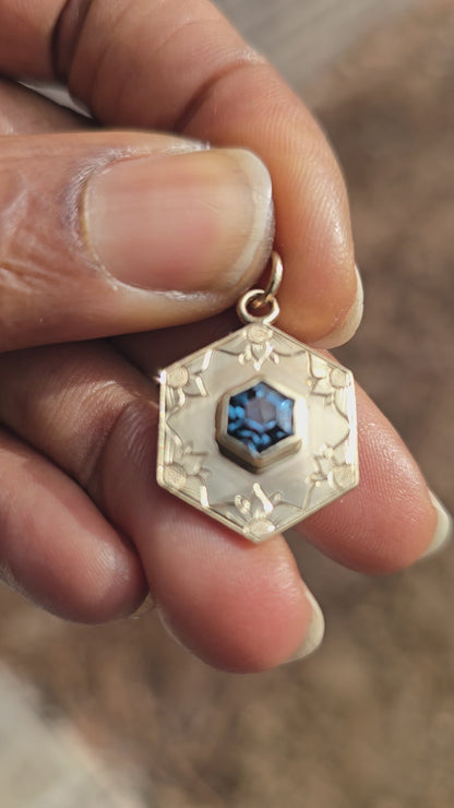 London Blue Topaz Hexagon Pendant