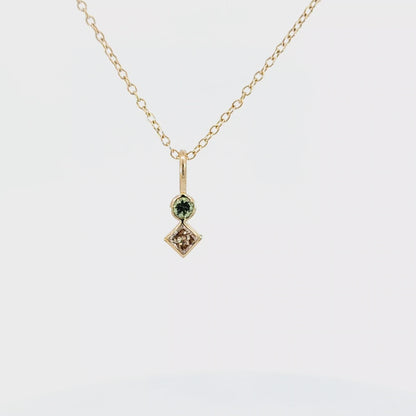 Diamond & Demantoid Garnet Pendant