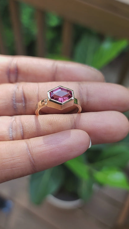 Malaya Garnet Hexagon Ring