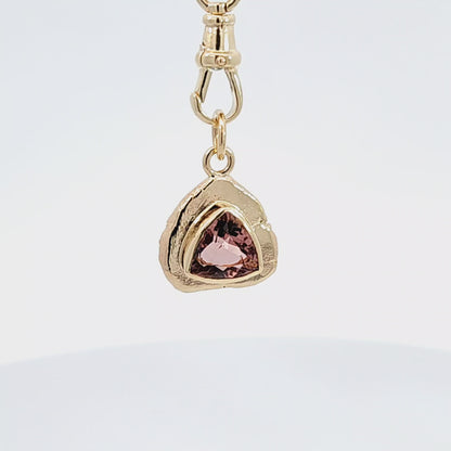 Pink Tourmaline Trillion Pendant