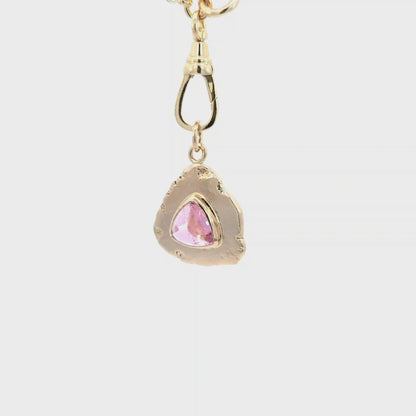 Pink Tourmaline Trillion Pendant