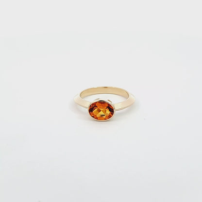 Citrine Knife Edge Ring